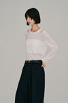 slash shoulder long sleeve tee
