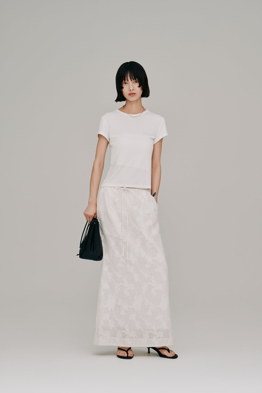 flower jacquard skirt