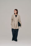 double button no collar jacket