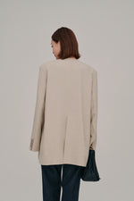 画像をギャラリービューアに読み込む, double button no collar jacket

