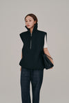 Wool High Neck Vest