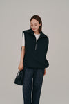 Wool High Neck Vest