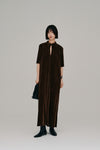 flocked tulle keyhole dress