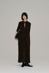 flocked tulle keyhole dress