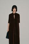 flocked tulle keyhole dress