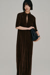 flocked tulle keyhole dress