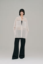 画像をギャラリービューアに読み込む, sheer pullover shirt
