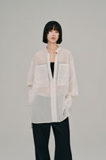 画像をギャラリービューアに読み込む, sheer pullover shirt
