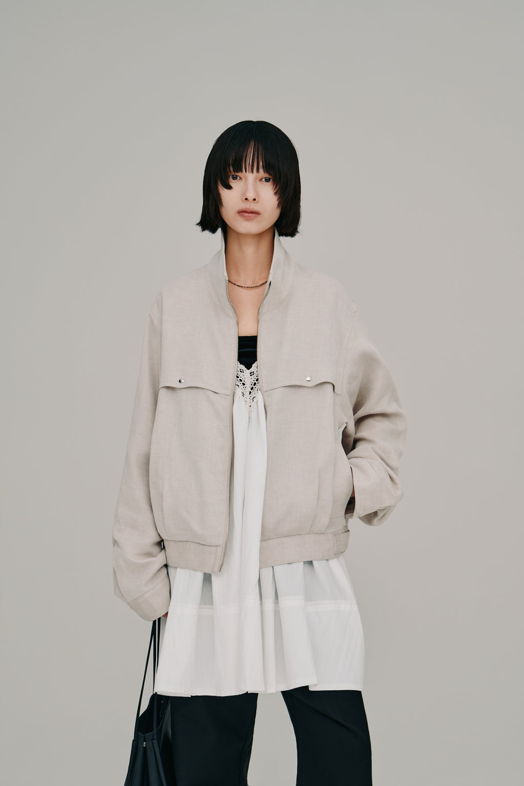 stand collar blouson