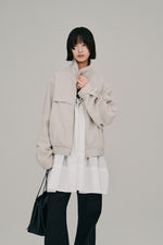 画像をギャラリービューアに読み込む, stand collar blouson
