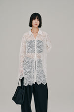 画像をギャラリービューアに読み込む, scalloped lace shirt
