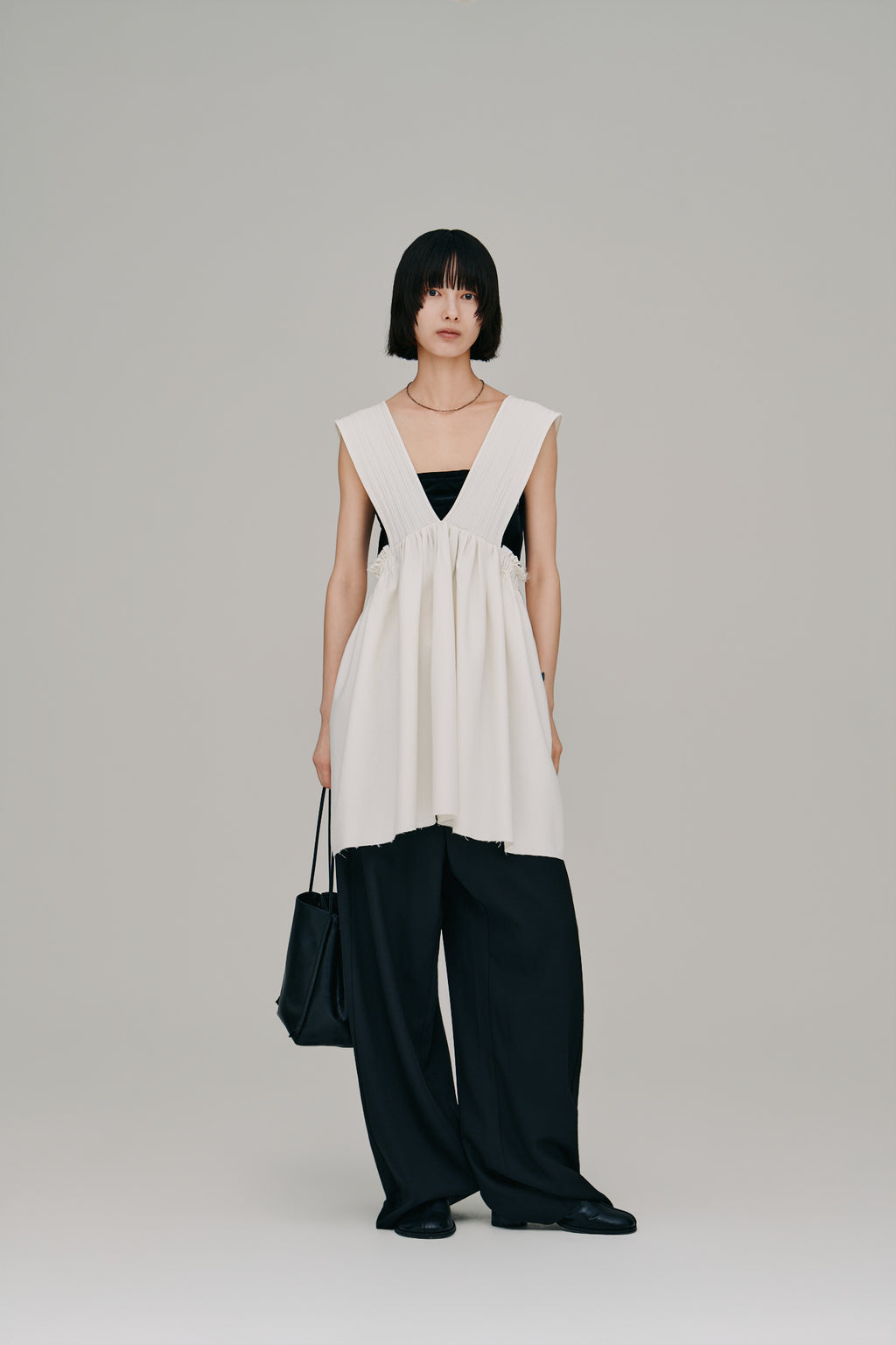 deep Vneck gather top