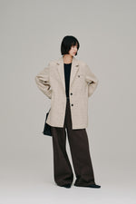 画像をギャラリービューアに読み込む, tweed tailored jacket
