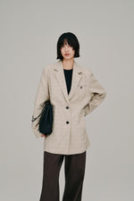 画像をギャラリービューアに読み込む, tweed tailored jacket
