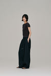 stripe gather cocoon pants