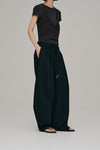 stripe gather cocoon pants