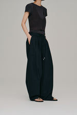 画像をギャラリービューアに読み込む, stripe gather cocoon pants
