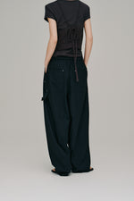 画像をギャラリービューアに読み込む, stripe gather cocoon pants
