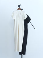 画像をギャラリービューアに読み込む, front tuck cocoon dress
