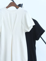 画像をギャラリービューアに読み込む, front tuck cocoon dress
