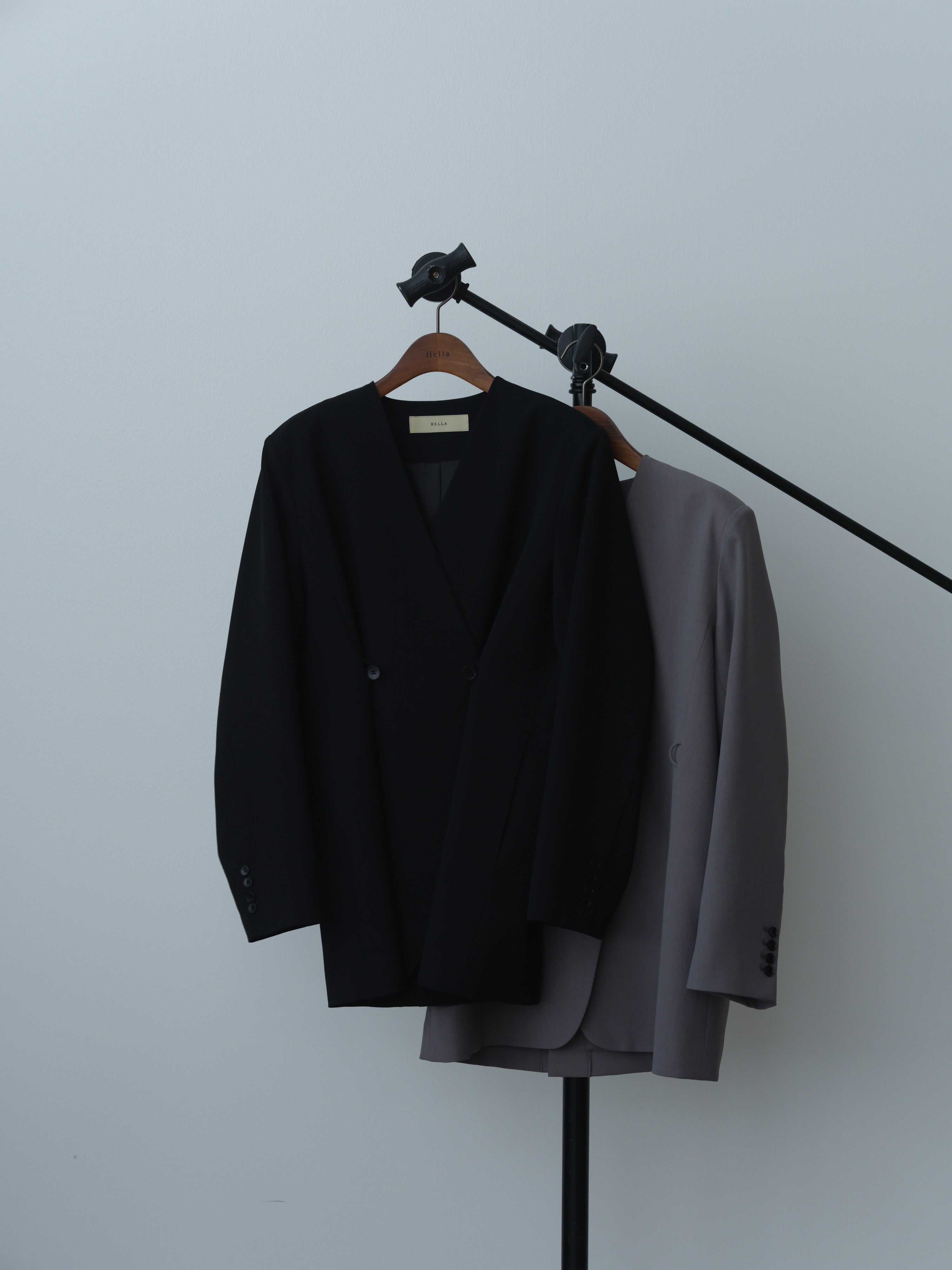 double button no collar jacket