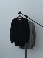 画像をギャラリービューアに読み込む, double button no collar jacket
