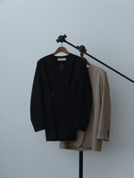 画像をギャラリービューアに読み込む, double button no collar jacket
