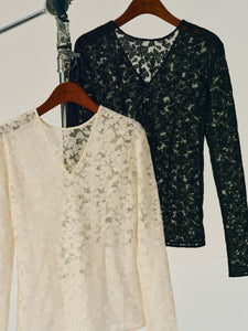 tulle embroidery tops