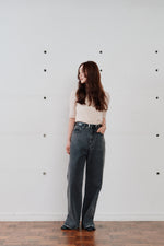 画像をギャラリービューアに読み込む, side hem slit denim
