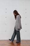 double button no collar jacket