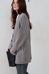 double button no collar jacket
