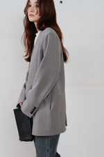 画像をギャラリービューアに読み込む, double button no collar jacket
