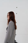 double button no collar jacket