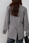 double button no collar jacket