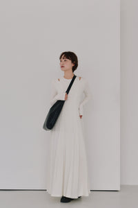 shoulder slit long dress