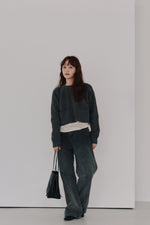 画像をギャラリービューアに読み込む, cropped knit pullover

