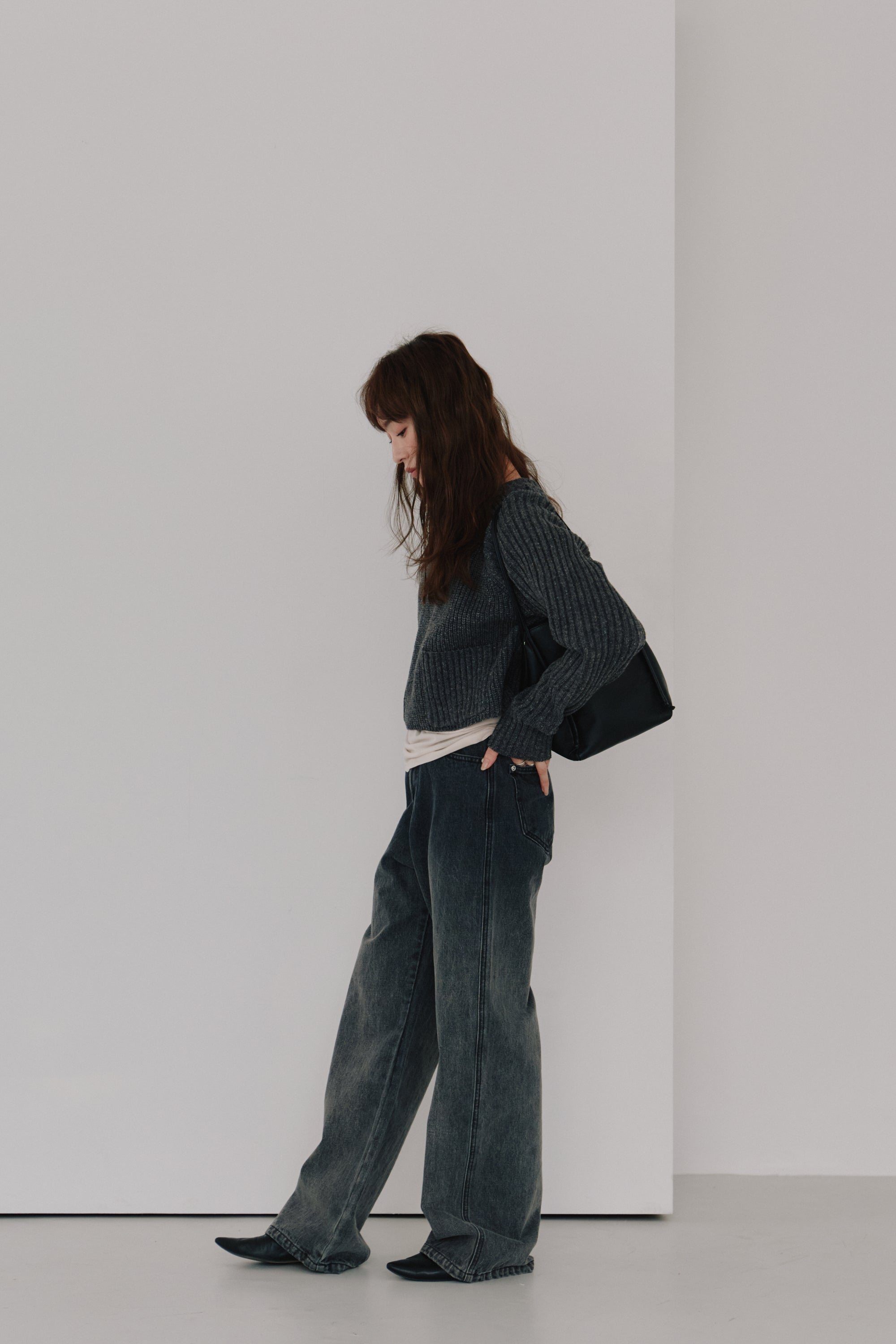 cropped knit pullover
