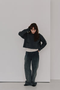 cropped knit pullover