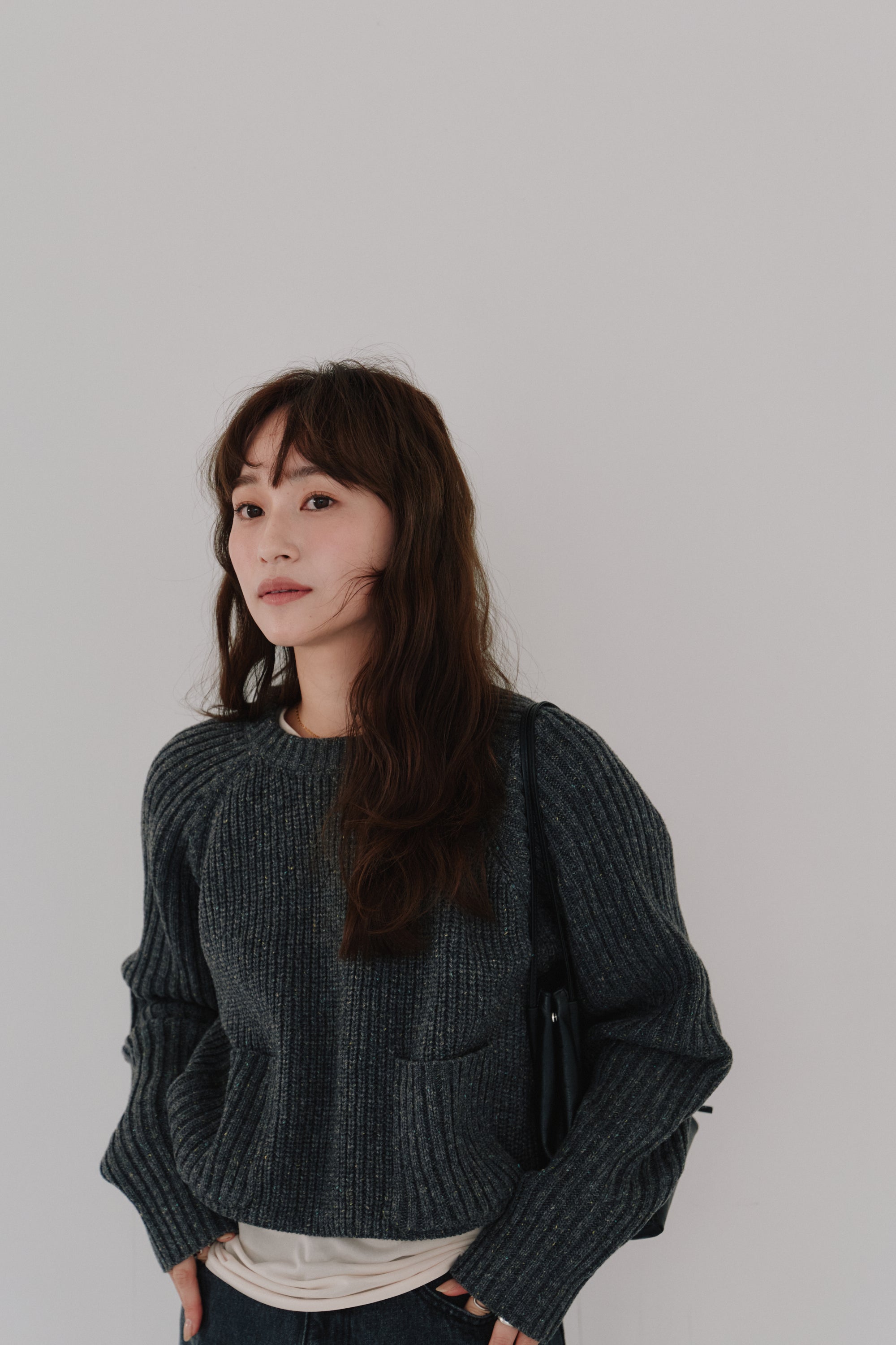 cropped knit pullover