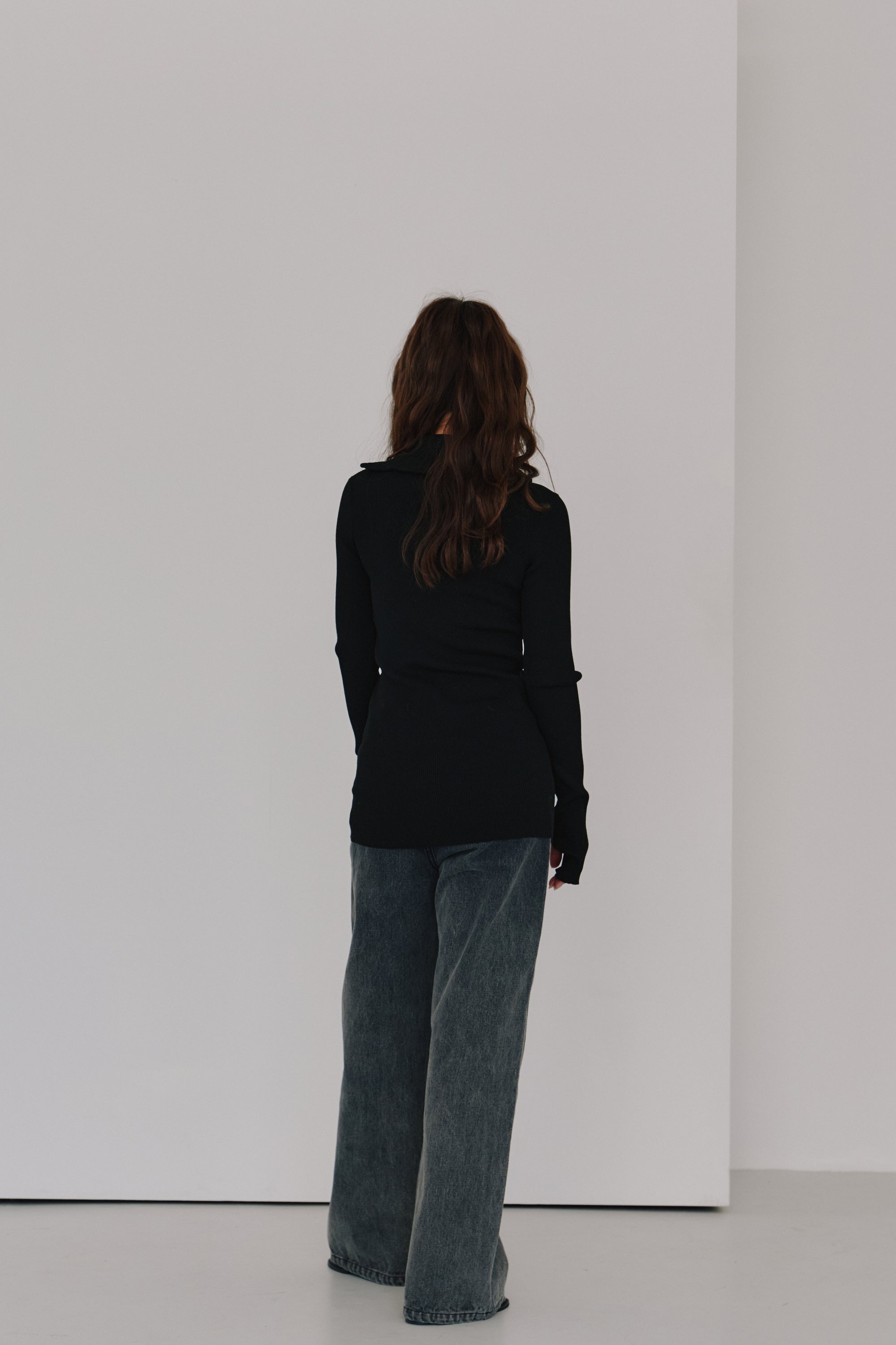 zip up rib knit