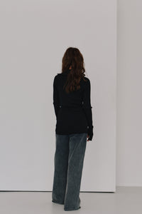 zip up rib knit