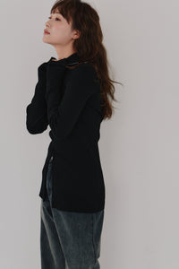 zip up rib knit