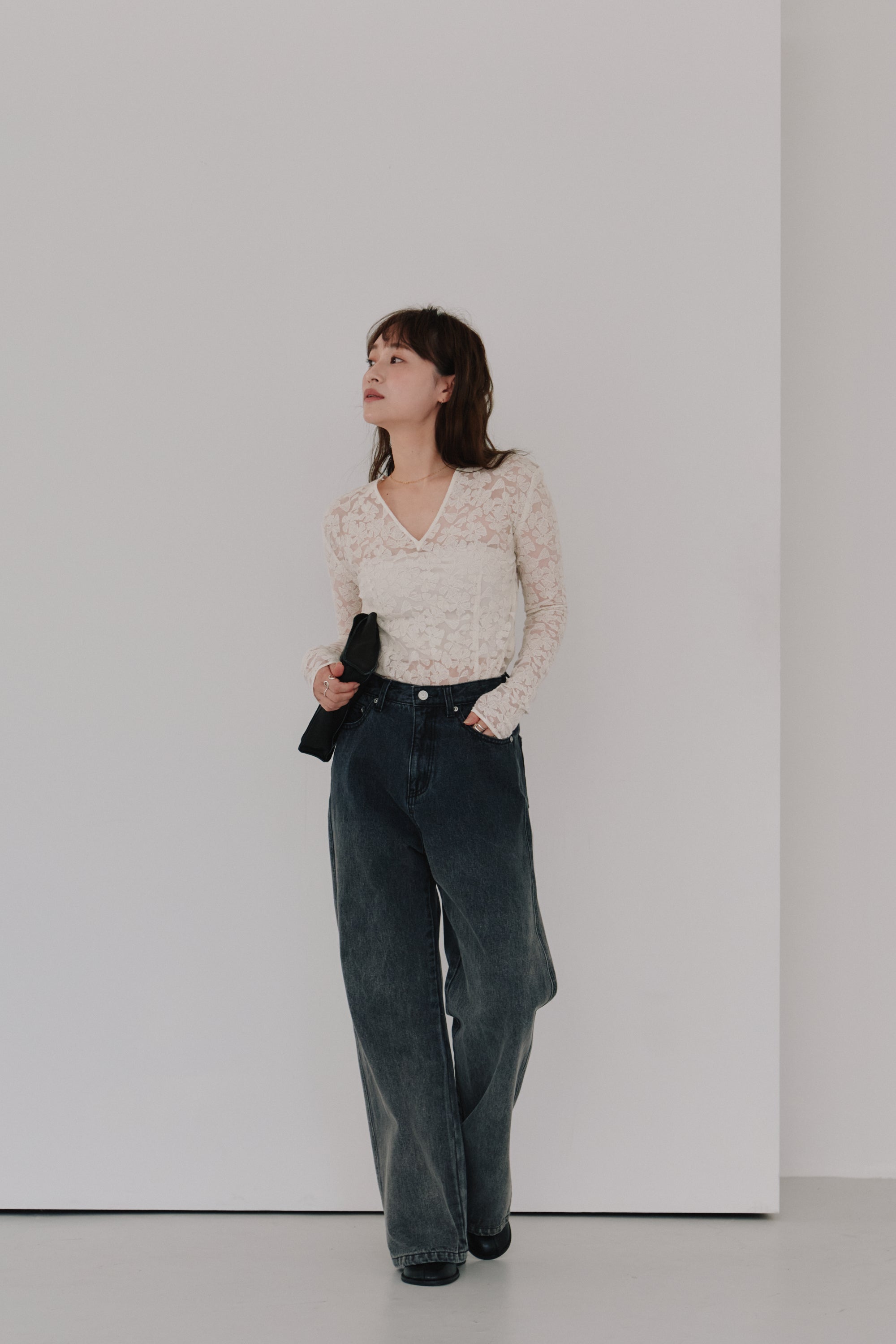 tulle embroidery tops