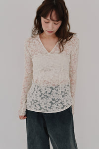 tulle embroidery tops