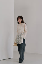 画像をギャラリービューアに読み込む, tulle embroidery shirt
