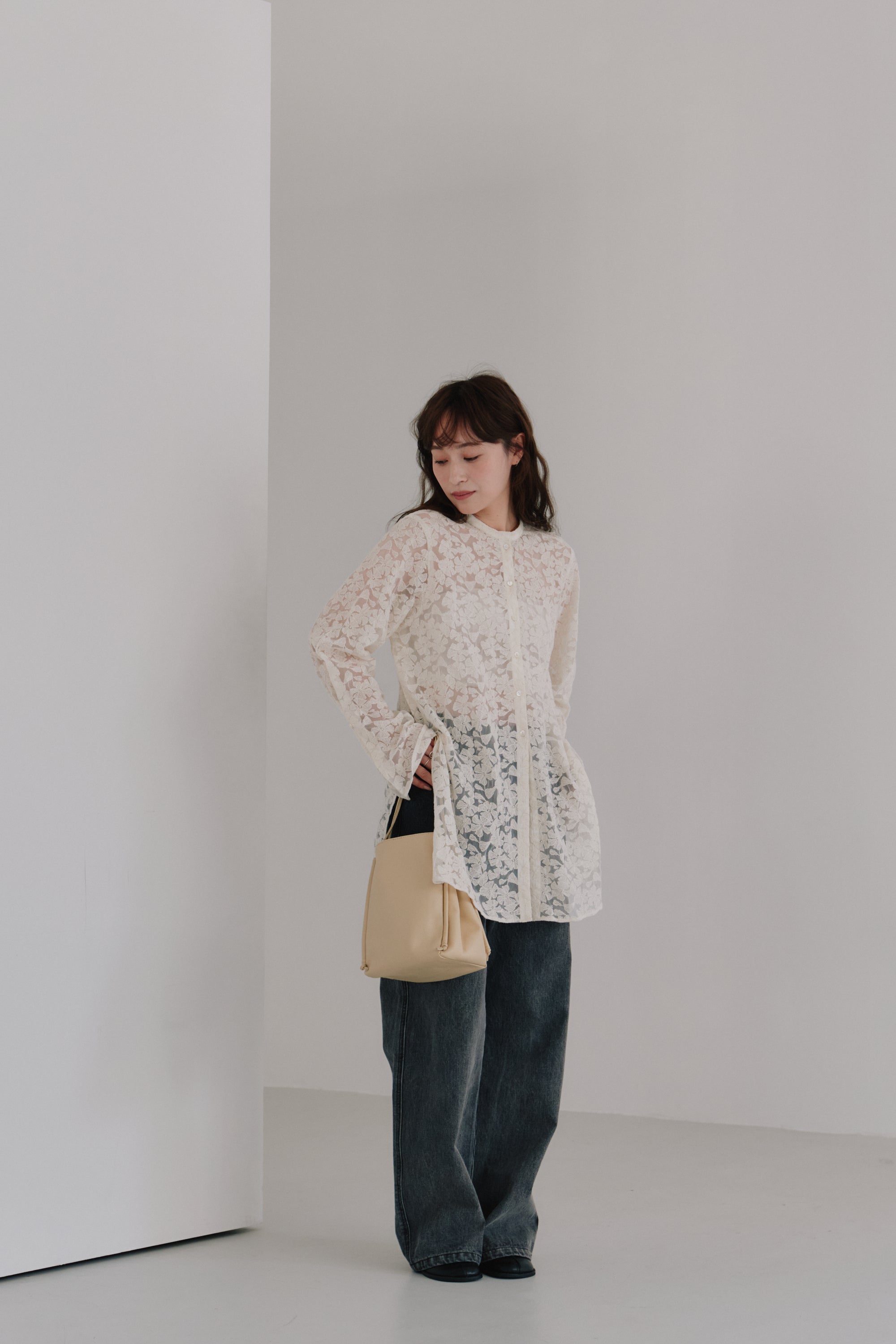 tulle embroidery shirt