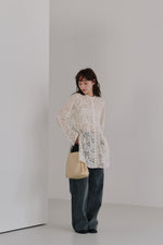 画像をギャラリービューアに読み込む, tulle embroidery shirt
