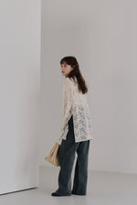 画像をギャラリービューアに読み込む, tulle embroidery shirt
