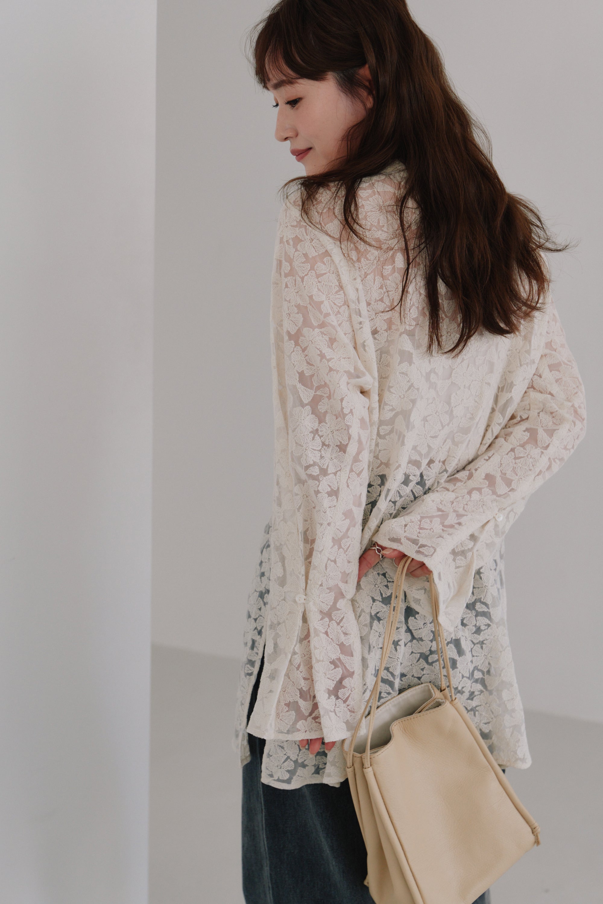 tulle embroidery shirt
