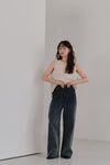cut jacquard check blouse